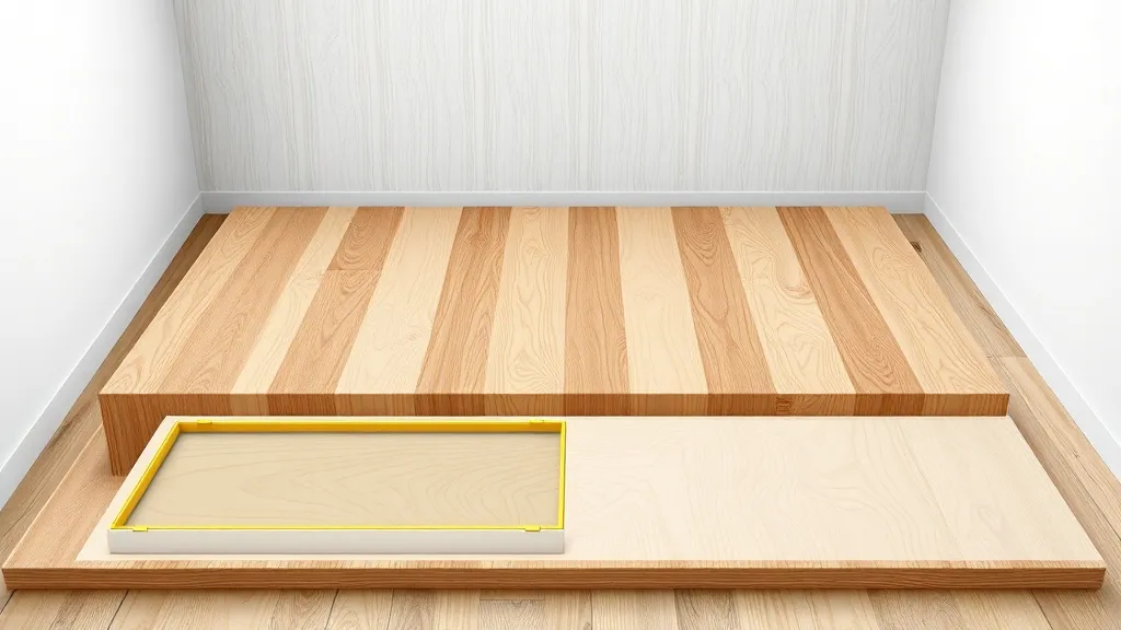 Technical cross-section diagram of wooden floor over underfl